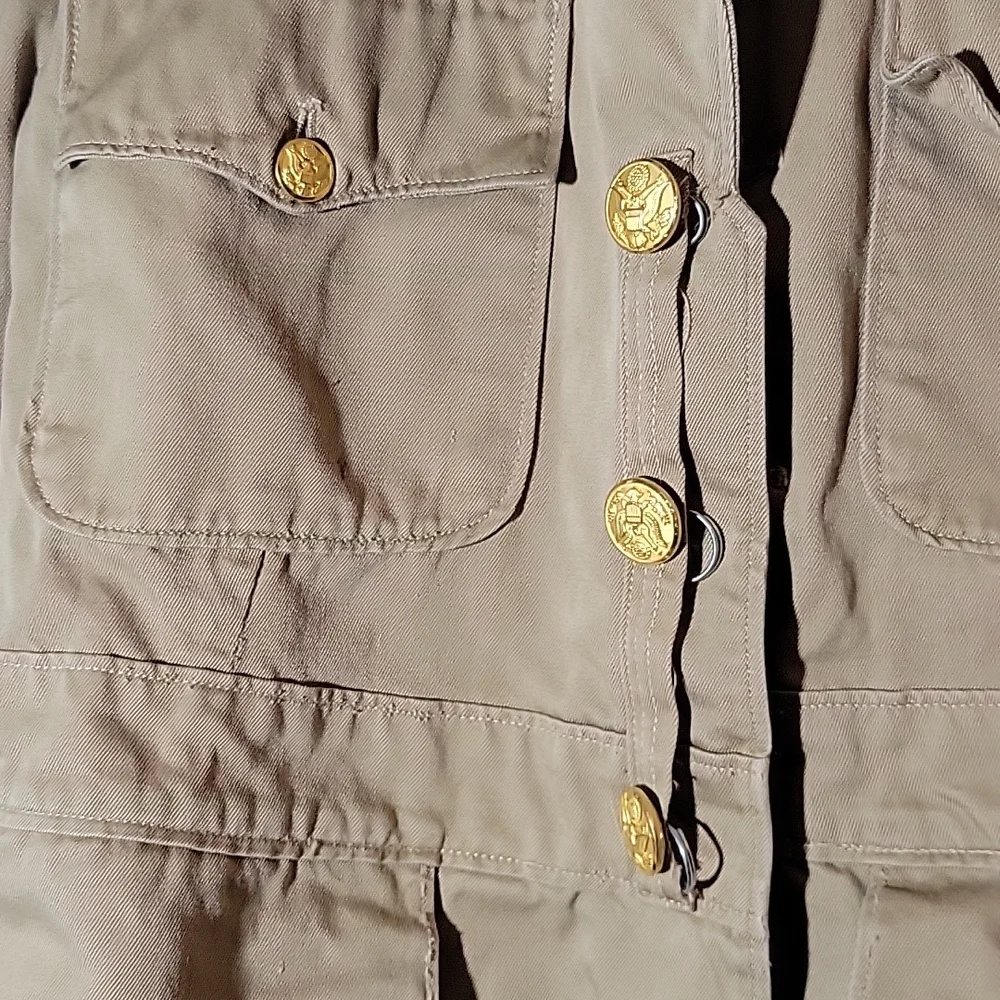 VINTAGE Military Jacket w Patch Cargo Pockets 38